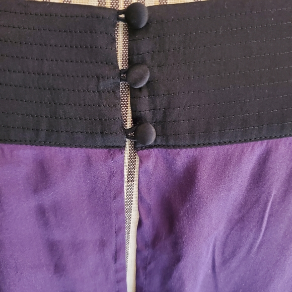 2B Bebe Purple Floral Mid Bell Sleeve Tie Back Square Neck Tunic Sz Small - Picture 7 of 8